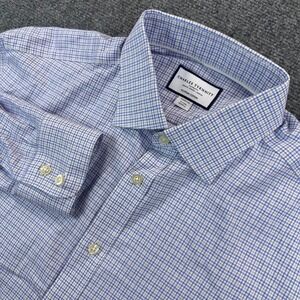 Charles Tyrwhitt Twill Classic Fit Shirt Egyptian Cotton Men's 17/35 Blue Check